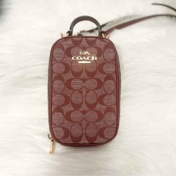 72 | 🍁Coach Eva Phone Crossbody Bag (Wine Multi) - Picture 2 of 6